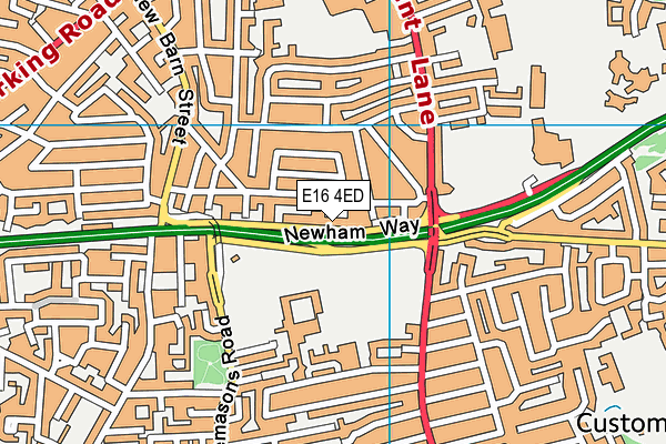 E16 4ED map - OS VectorMap District (Ordnance Survey)
