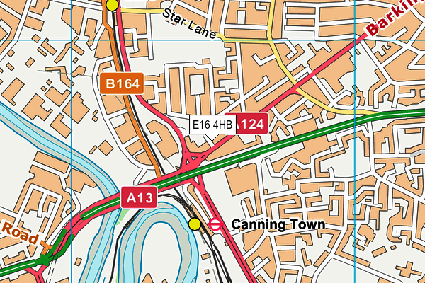 E16 4HB map - OS VectorMap District (Ordnance Survey)