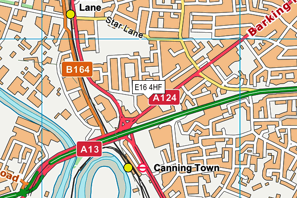 E16 4HF map - OS VectorMap District (Ordnance Survey)