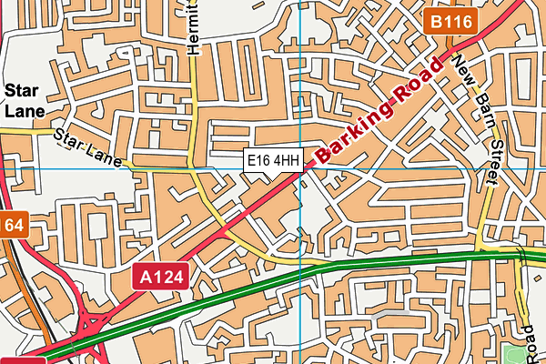 E16 4HH map - OS VectorMap District (Ordnance Survey)