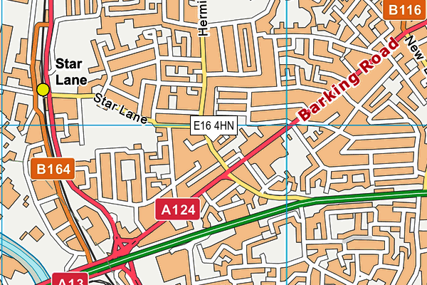 E16 4HN map - OS VectorMap District (Ordnance Survey)