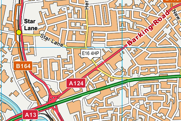 E16 4HP map - OS VectorMap District (Ordnance Survey)
