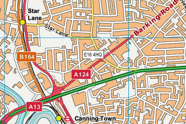 E16 4HQ map - OS VectorMap District (Ordnance Survey)