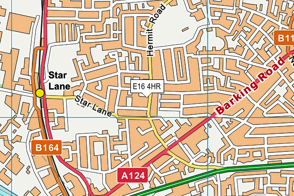 E16 4HR map - OS VectorMap District (Ordnance Survey)