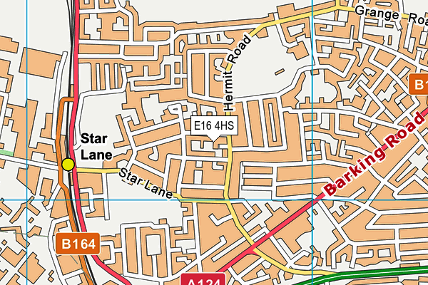 E16 4HS map - OS VectorMap District (Ordnance Survey)