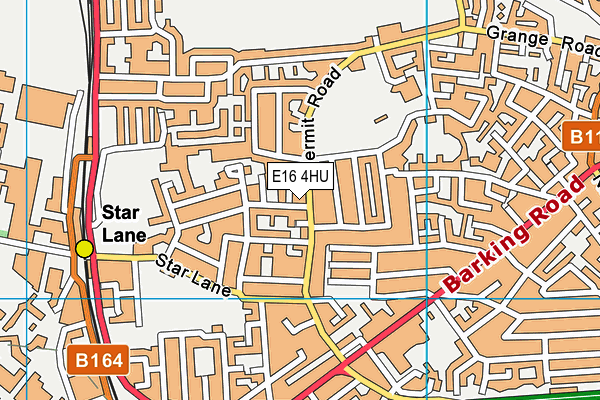 E16 4HU map - OS VectorMap District (Ordnance Survey)