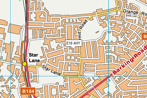 E16 4HY map - OS VectorMap District (Ordnance Survey)