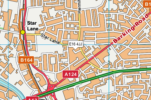 E16 4JJ map - OS VectorMap District (Ordnance Survey)