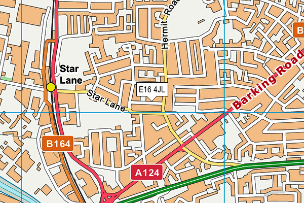E16 4JL map - OS VectorMap District (Ordnance Survey)