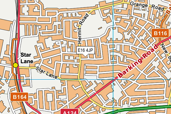 E16 4JP map - OS VectorMap District (Ordnance Survey)