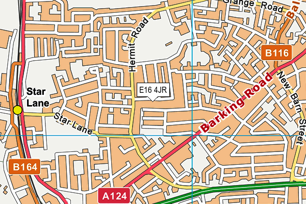 E16 4JR map - OS VectorMap District (Ordnance Survey)