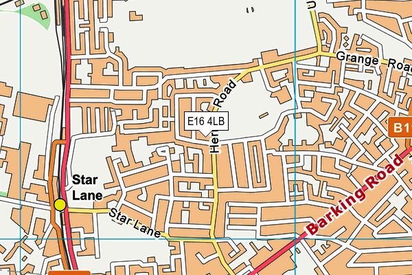 E16 4LB map - OS VectorMap District (Ordnance Survey)
