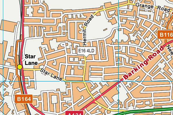 E16 4LD map - OS VectorMap District (Ordnance Survey)