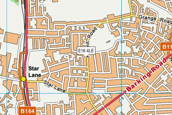 E16 4LE map - OS VectorMap District (Ordnance Survey)