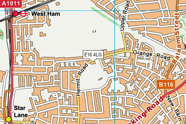 E16 4LG map - OS VectorMap District (Ordnance Survey)