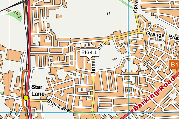 E16 4LL map - OS VectorMap District (Ordnance Survey)