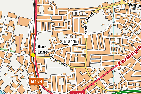 E16 4NE map - OS VectorMap District (Ordnance Survey)