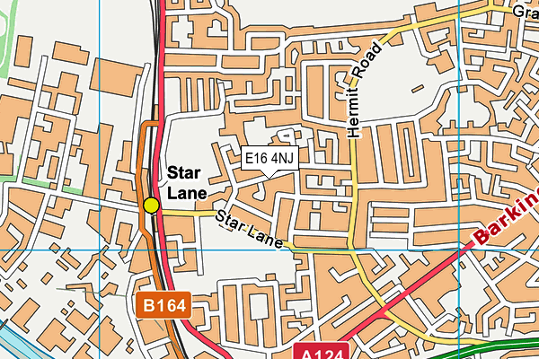 E16 4NJ map - OS VectorMap District (Ordnance Survey)