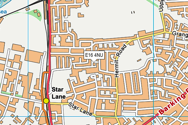 E16 4NU map - OS VectorMap District (Ordnance Survey)