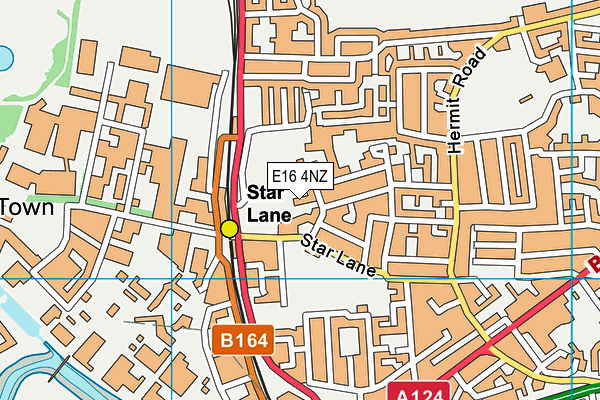 E16 4NZ map - OS VectorMap District (Ordnance Survey)