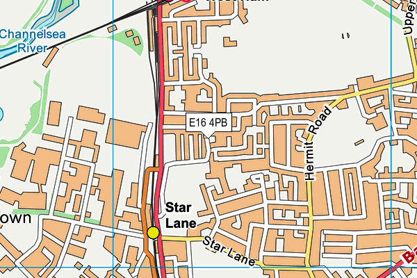 E16 4PB map - OS VectorMap District (Ordnance Survey)