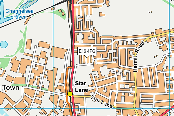 E16 4PG map - OS VectorMap District (Ordnance Survey)