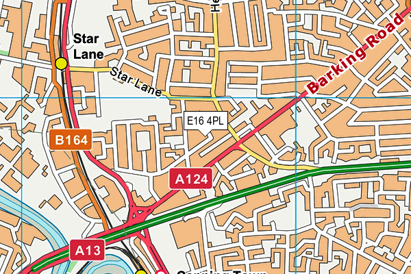 E16 4PL map - OS VectorMap District (Ordnance Survey)