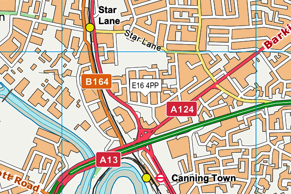 E16 4PP map - OS VectorMap District (Ordnance Survey)