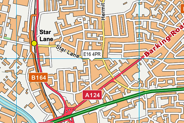 E16 4PR map - OS VectorMap District (Ordnance Survey)