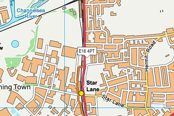 E16 4PT map - OS VectorMap District (Ordnance Survey)