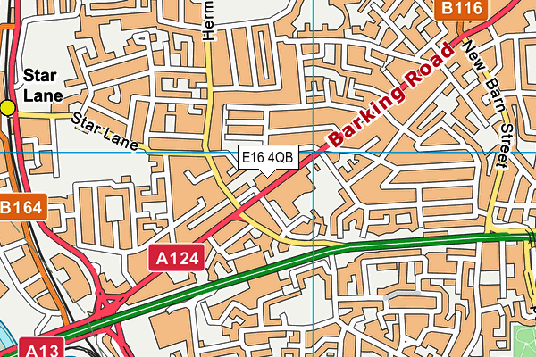 E16 4QB map - OS VectorMap District (Ordnance Survey)