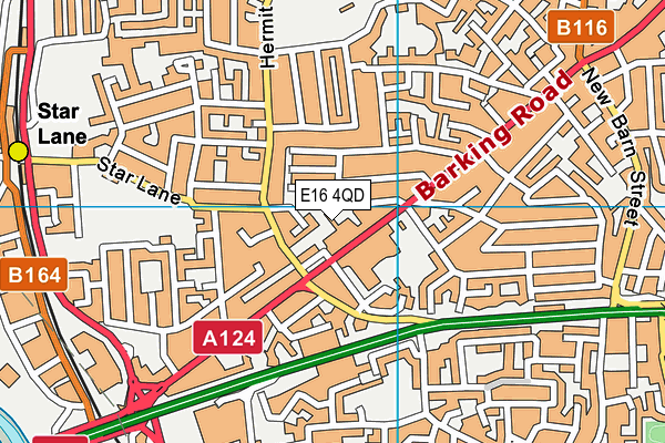 E16 4QD map - OS VectorMap District (Ordnance Survey)