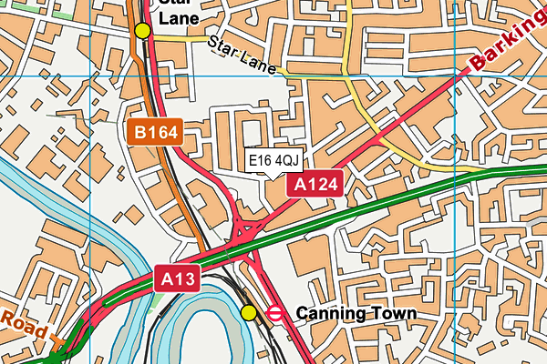 E16 4QJ map - OS VectorMap District (Ordnance Survey)