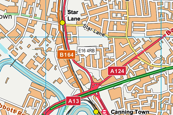 E16 4RB map - OS VectorMap District (Ordnance Survey)