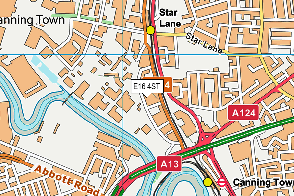 E16 4ST map - OS VectorMap District (Ordnance Survey)