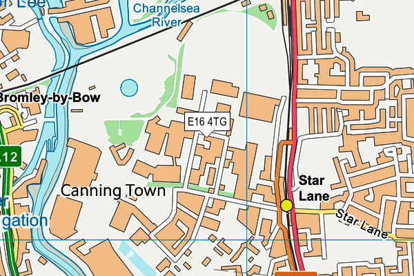 E16 4TG map - OS VectorMap District (Ordnance Survey)