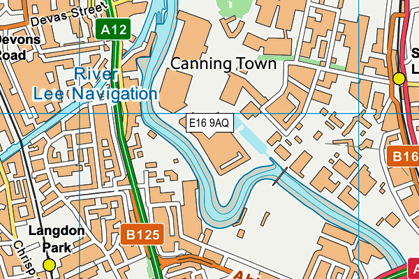 E16 9AQ map - OS VectorMap District (Ordnance Survey)