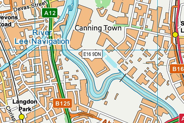 E16 9DN map - OS VectorMap District (Ordnance Survey)