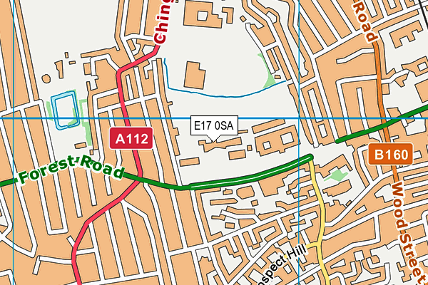 E17 0SA map - OS VectorMap District (Ordnance Survey)