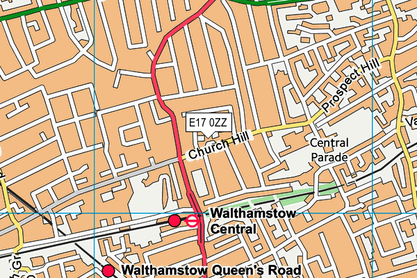 E17 0ZZ map - OS VectorMap District (Ordnance Survey)