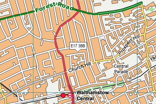 E17 3BB map - OS VectorMap District (Ordnance Survey)