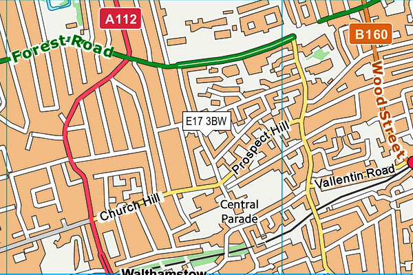 E17 3BW map - OS VectorMap District (Ordnance Survey)