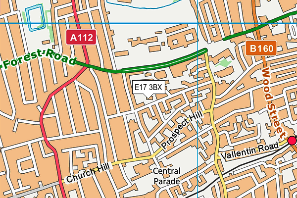 E17 3BX map - OS VectorMap District (Ordnance Survey)