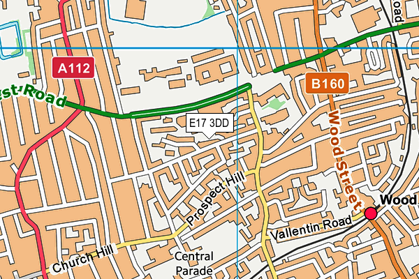 E17 3DD map - OS VectorMap District (Ordnance Survey)