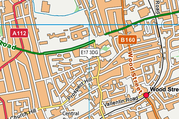 E17 3DG map - OS VectorMap District (Ordnance Survey)