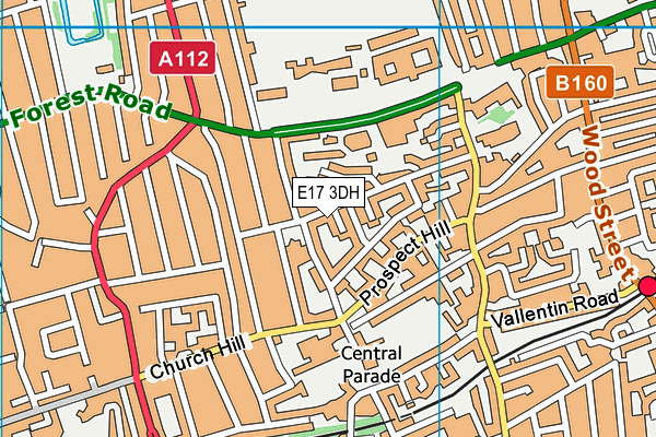 E17 3DH map - OS VectorMap District (Ordnance Survey)