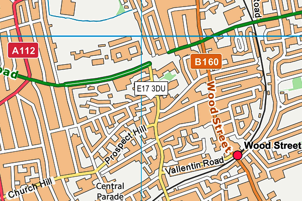 E17 3DU map - OS VectorMap District (Ordnance Survey)