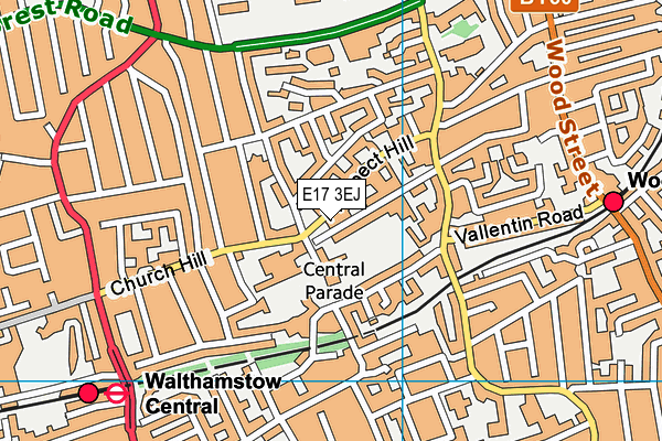 E17 3EJ map - OS VectorMap District (Ordnance Survey)