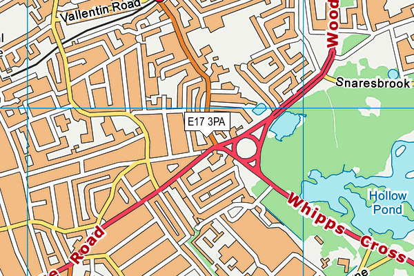 E17 3PA map - OS VectorMap District (Ordnance Survey)