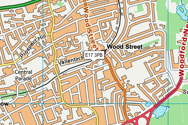 E17 3PB map - OS VectorMap District (Ordnance Survey)